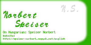 norbert speiser business card